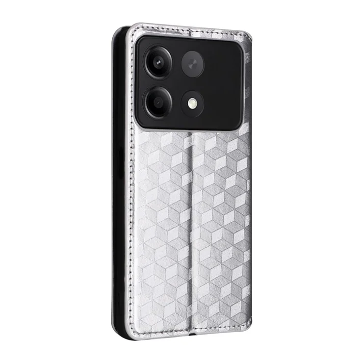 For Xiaomi Redmi Note 13R Pro 5G / Poco X6 Neo 5G Cell Phone Case Stand Anti-Scratch Mobile Phone Cover - Silver