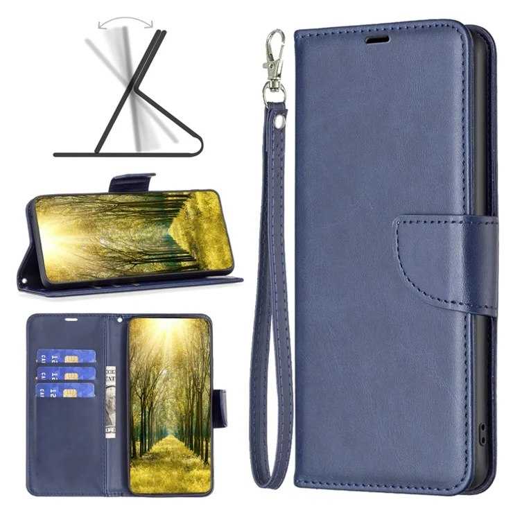 For Honor X9b 5G / Magic6 Lite 5G Case Solid Color Leather Wallet Phone Cover - Blue