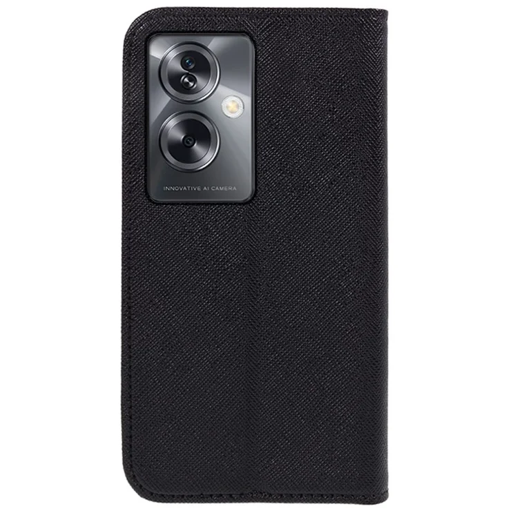For Oppo A79 5G / A2 5G Cell Phone Case Support Stand Magnetic Auto Closing Shockproof Leather Cover - Black