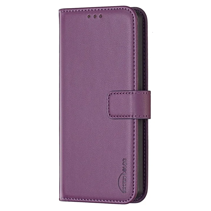 BINFEN COLOR BF17 For Samsung Galaxy Xcover7 Flip Leather Case Wallet Phone Cover - Dark Purple