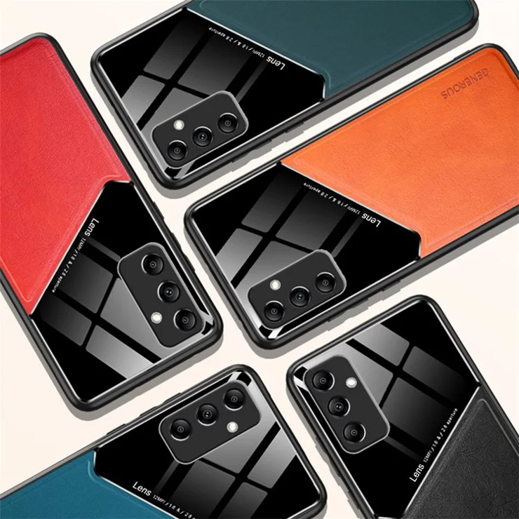 For Samsung Galaxy A15 4G / 5G Case Magnetic Car Mount PU+TPU+PC Mobile Phone Cover - Blue