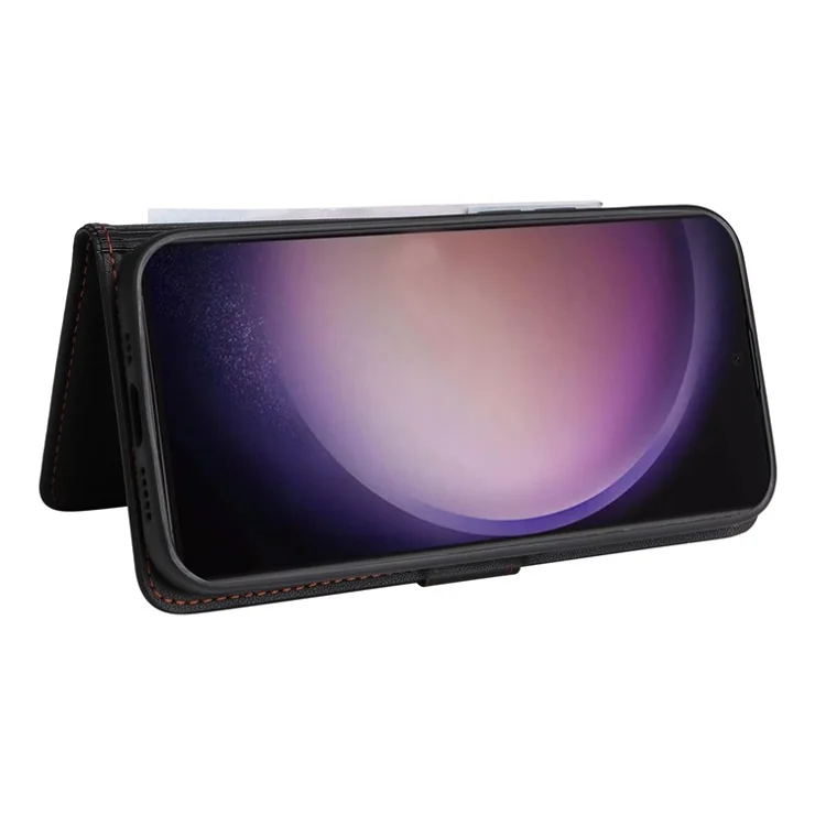 For Samsung Galaxy S24 Ultra Magnetic Case BETOPNICE Detachable PU Leather Phone Cover with Strap - Black