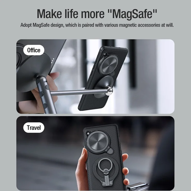 Generic MagSafe Kompatible Hülle Für OnePlus 12 | Transparente Silber Hülle Mit Magnet & Kameraschutz | Back Cover Mit Starker Haftung