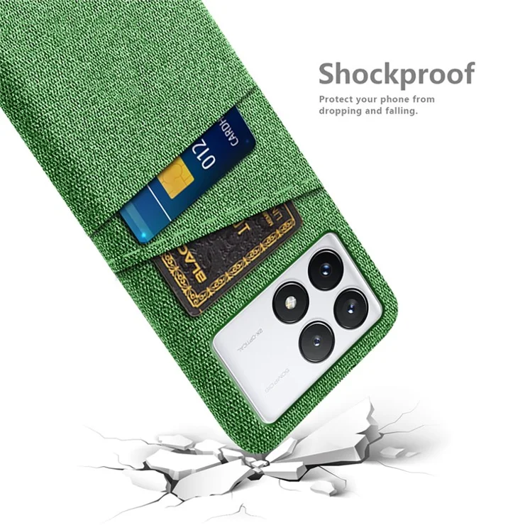 For Xiaomi Redmi K70E 5G / Poco X6 Pro 5G Dual Card Slots Phone Case Protective PC Cover - Green