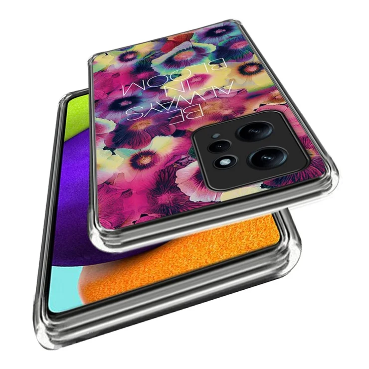 For Xiaomi Redmi Note 12 4G Case Soft TPU IMD Pattern Printing Phone Shell - Colorful Flowers