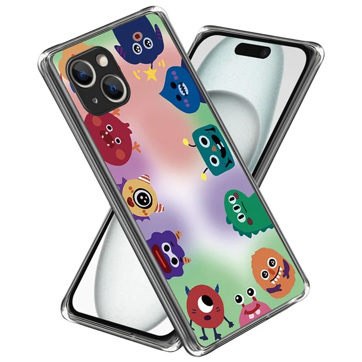 For iPhone 15 Plus Case Anti-drop Pattern Printing TPU Mobile Phone Cover - Monsters