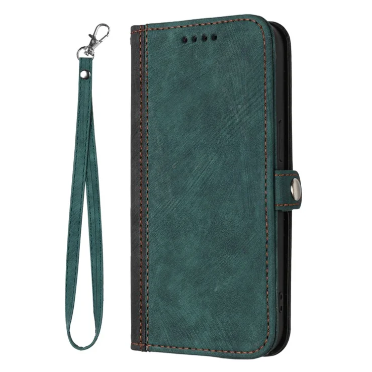 YX0020 For Samsung Galaxy A15 5G Case Wallet Leather Folio Flip Phone Cover - Blackish Green