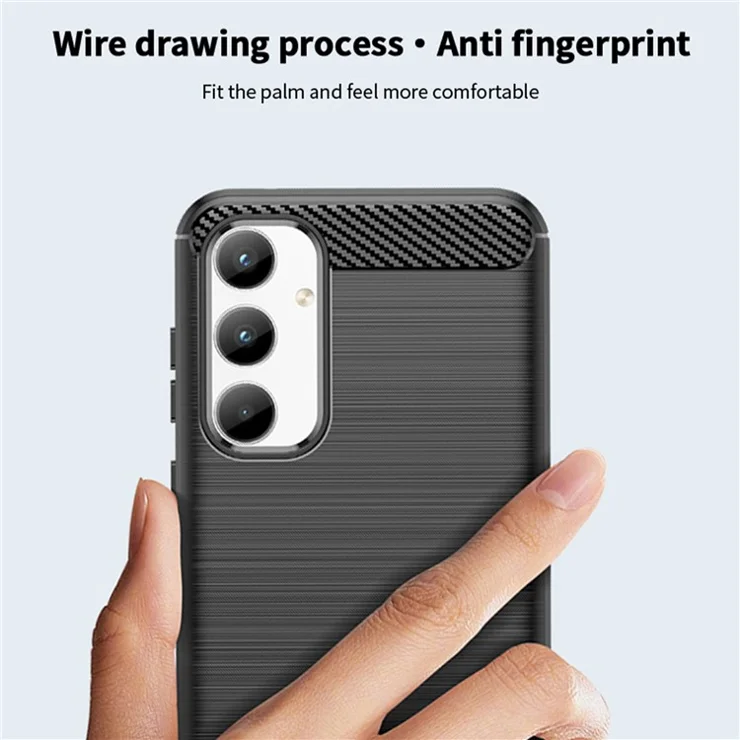 MOFI JK TPU Series-1 For Samsung Galaxy A35 5G Phone Case Carbon Fiber Texture TPU Cover - Red