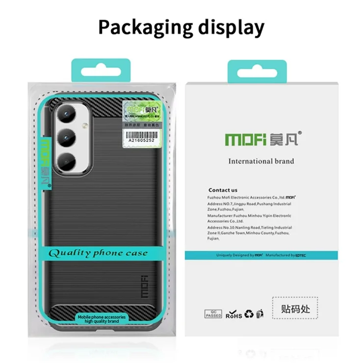 MOFI JK TPU Series-1 For Samsung Galaxy A35 5G Phone Case Carbon Fiber Texture TPU Cover - Red