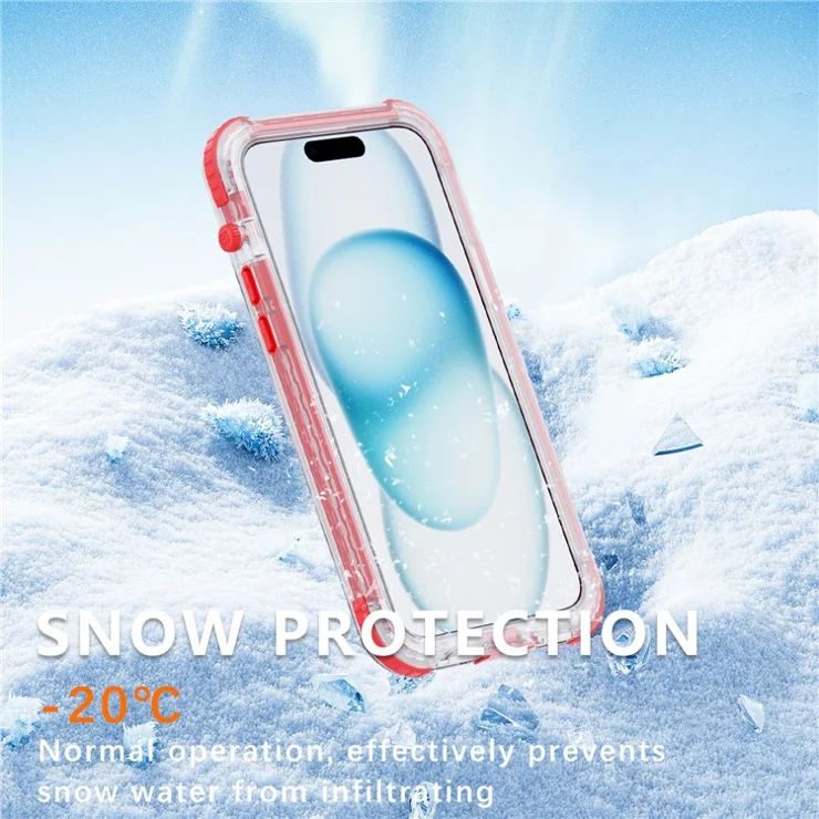 SHELLBOX CC Series For iPhone 15 Plus IP68 Waterproof Phone Case Anti-drop Cover Compatible with MagSafe - Red