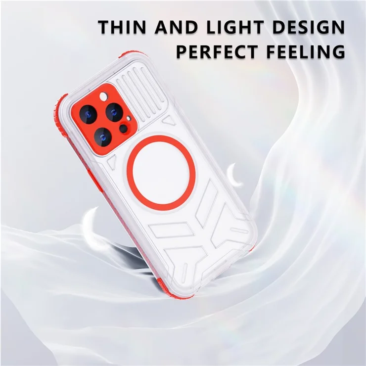 SHELLBOX CC Series For iPhone 15 Pro Max IP68 Waterproof Full Protection Phone Case Compatible with MagSafe - Red