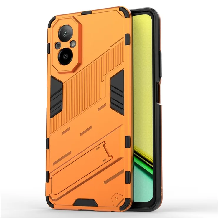 For Realme C67 4G Kickstand Case TPU+PC Protective Phone Cover - Orange