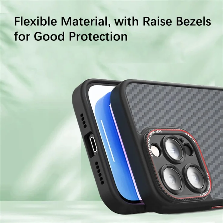For iPhone 15 Pro Max Customize Picture Phone Case 3-Color E Ink Case Cover Carbon Fiber Texture