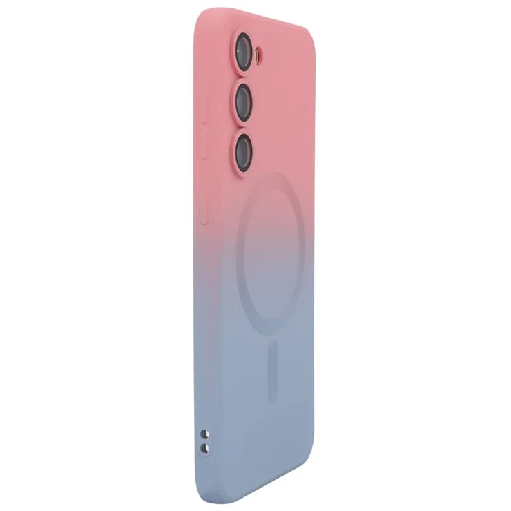 ENAKY HAT PRINCE For Samsung Galaxy S23 Case Silicone Cover Lens Protection - Pink+Blue