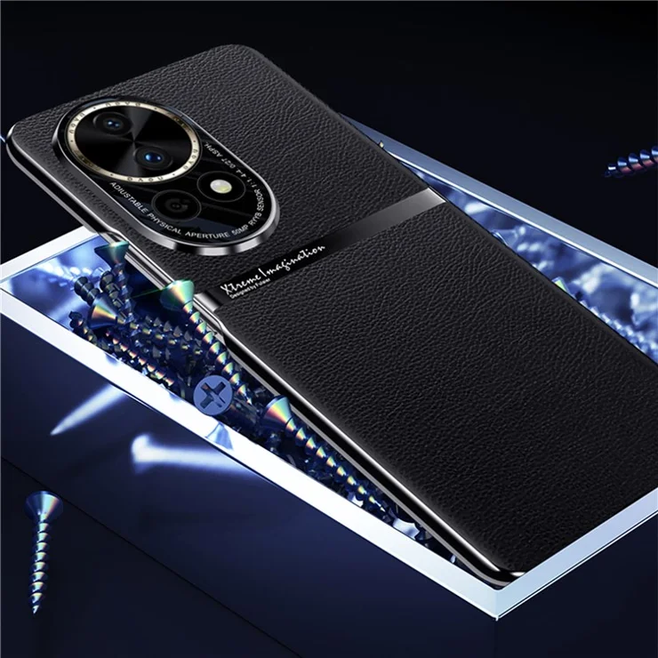 For Huawei nova 12 Pro 5G / nova 12 Ultra 5G Case PU Leather Coated Acrylic+PC Phone Cover - Black