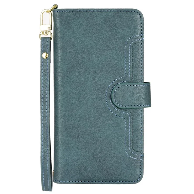 For Samsung Galaxy S24+ Crossbody Phone Case Zipper Pocket Leather Phone Bag - Green