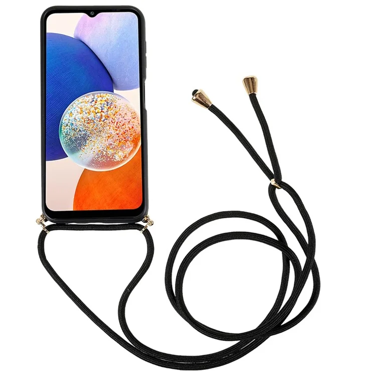 For Samsung Galaxy A15 5G Mobile Phone Case Wheat Straw+TPU Cover Biodegradable Recyclable - Black
