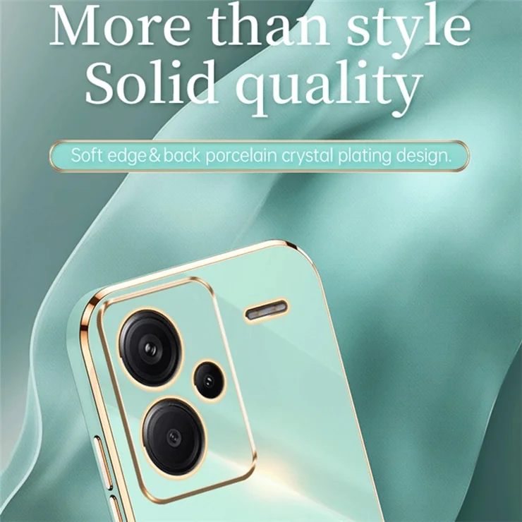 XINLI For Xiaomi Redmi Note 13 Pro+ 5G Soft TPU Case Electroplating Shockproof Phone Cover - Black