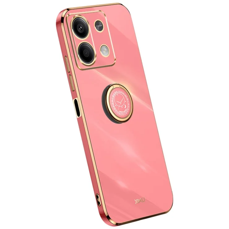 XINLI For Xiaomi Redmi Note 13 5G TPU Case Kickstand Electroplated Phone Cover Protector - Red
