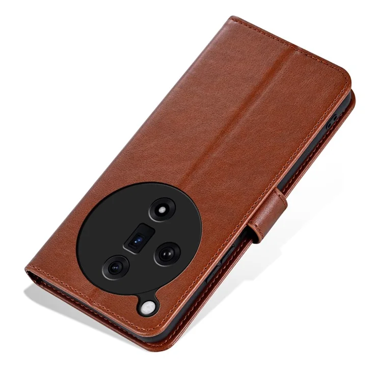 AZNS For Oppo Find X7 5G Leather Case TPU Inner Shell Flip Phone Cover - Brown