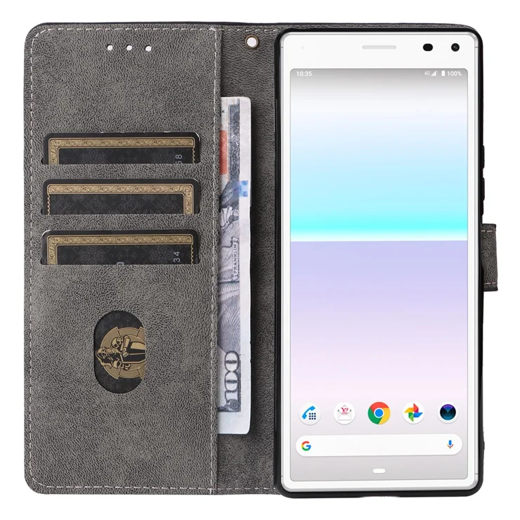 Étui Portefeuille Pour Sony Xperia Z3 Plus - Motif Fleurs Pourpre Et Crème, Cuir PU, Rabat Magnétique - Neuf