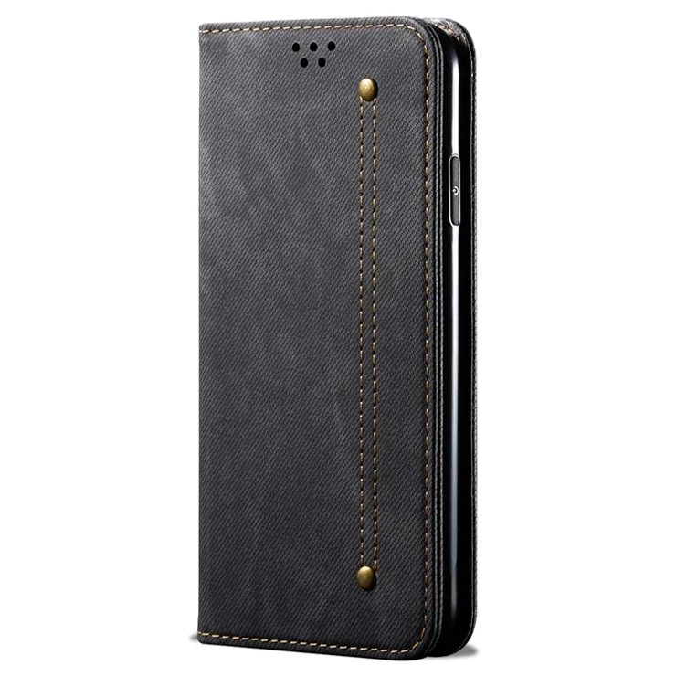 For Honor Magic6 5G Case Jeans Cloth Texture Flip Leather Phone Cover - Black