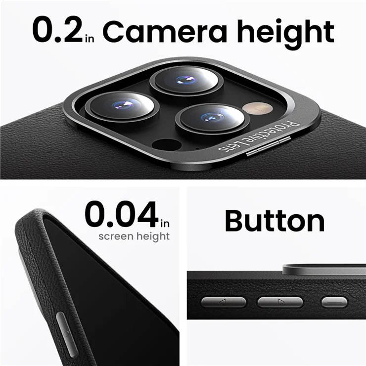 For iPhone 14 Pro Case Scratch-proof TPU+PC Phone Cover with Lens Frame Kickstand - Black