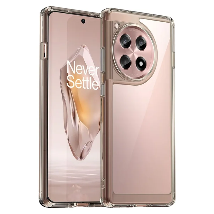 For OnePlus 12R 5G / Ace 3 5G Case TPU+Acrylic Protective Phone Cover - Transparent Grey