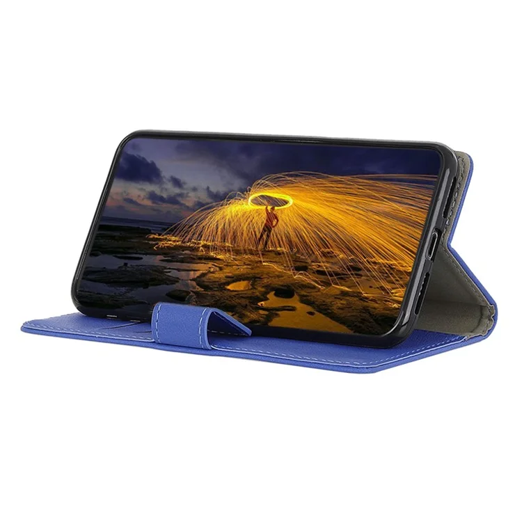 For Xiaomi Redmi Note 13 4G Leather Wallet Case Viewing Stand Phone Cover - Blue