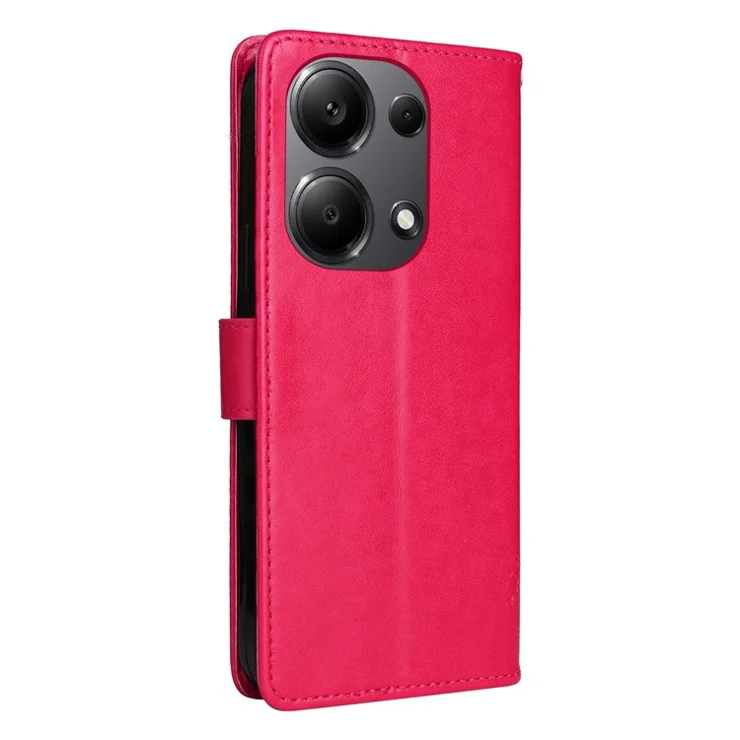 For Xiaomi Redmi Note 13 Pro 4G / Poco M6 Pro 4G Phone Case with Stand Cat Tree Pattern Leather Wallet Mobile Cover - Rose