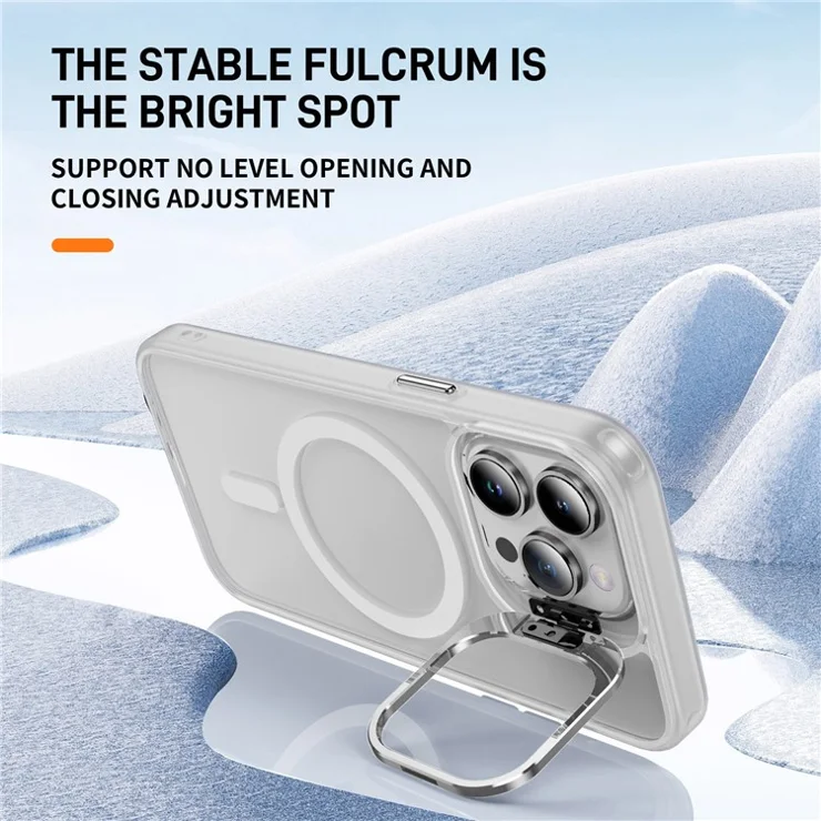 For iPhone 12 Pro Max Magnetic Case Phone Cover Kickstand Compatible with MagSafe - White