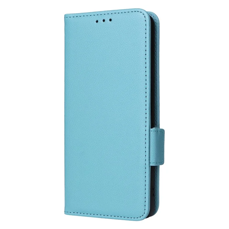 For Asus ROG Phone 8 5G / ROG Phone 8 Pro 5G Case with Wrist Strap Litchi Texture PU Leather Wallet Phone Cover - Baby Blue