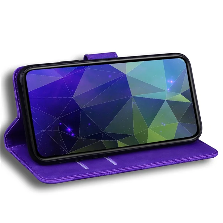 For Motorola Moto E14 4G / G04 4G / G04s 4G / G24 4G PU Leather Cell Phone Case Shockproof Cell Phone Cover - Purple