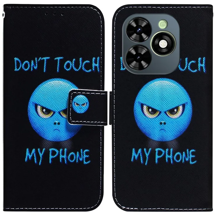 For Infinix Smart 8 4G / Smart 8 HD 4G / Hot 40i Cover Pattern Printing Leather Stand Phone Case - Don't Touch My Phone