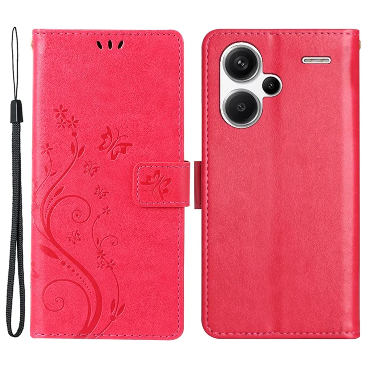 For Xiaomi Redmi Note 13 Pro 5G Case Pattern Printing Anti-Drop Leather Flip Wallet Phone Cover With Lanyard - Lotus - View #8