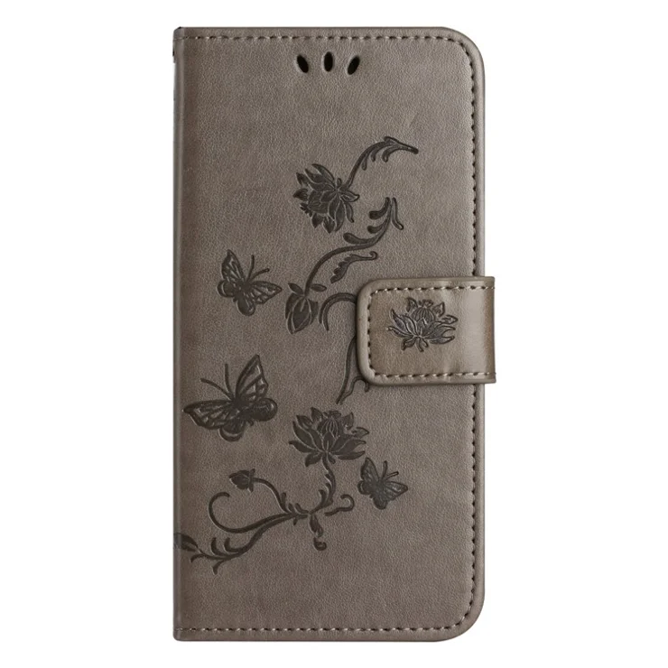For Xiaomi Redmi Note 13 5G Imprinted Wallet Case Leather Phone Cover - Grey