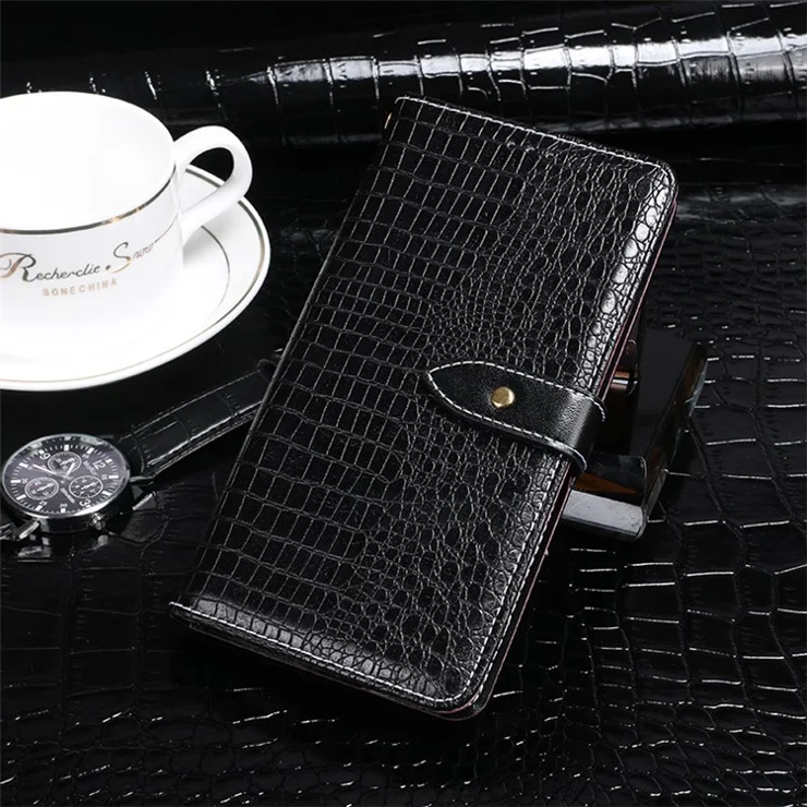 IDEWEI For Motorola Edge 40 5G Phone Case Crocodile Texture PU Leather Flip Stand Wallet Cover - Black
