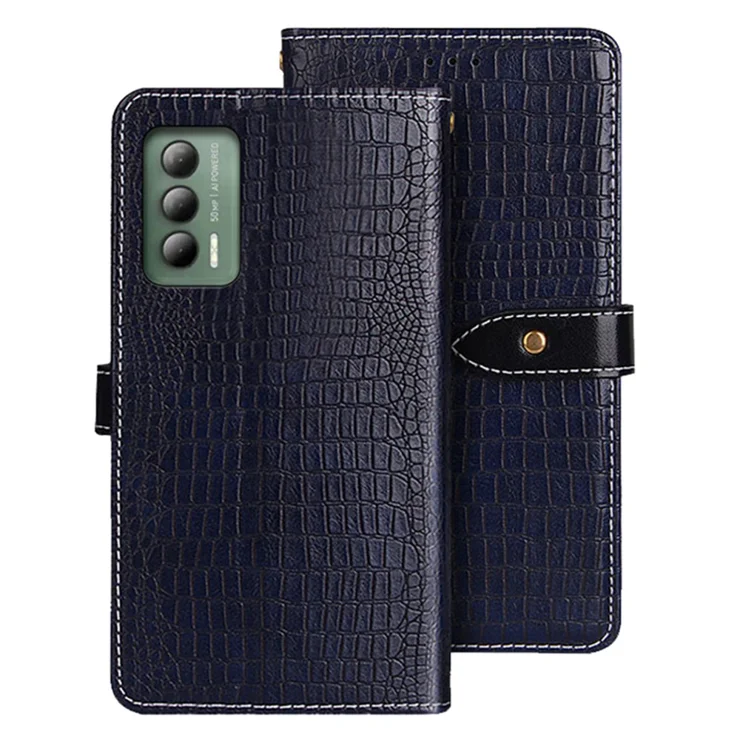 IDEWEI For Cricket Outlast Case Crocodile Texture PU Leather Phone Wallet Cover - Blue IDEWEI For Cricket Outlast Case Crocodile Texture PU Leather Phone Wallet Cover - Blue