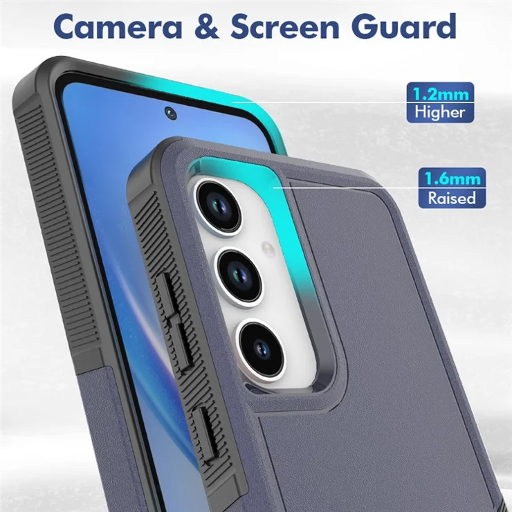 For Samsung Galaxy A55 5G Case PC+TPU 2-in-1 Shockproof Protective Phone Cover - Dark Blue