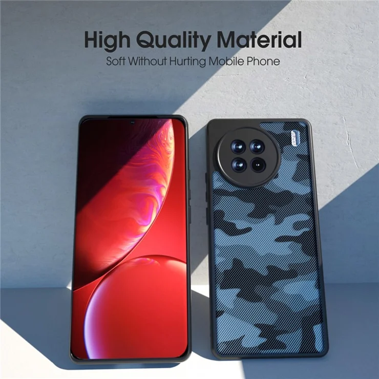 IBMRS For vivo X90 5G Case Airbag Protection TPU+PC Phone Protector - Transparent Black