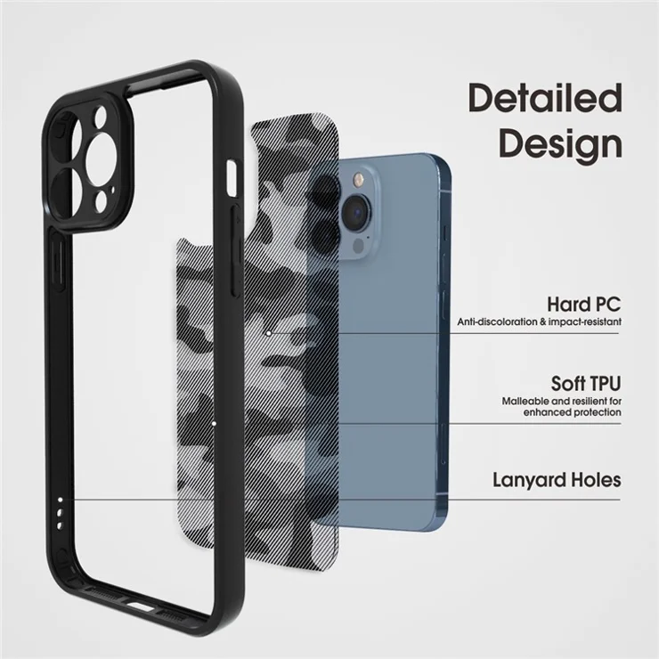 IBMRS For iPhone 12 Pro Max Case TPU+PC Hybrid Shockproof Phone Cover Non-Slip - Artistic Camouflage