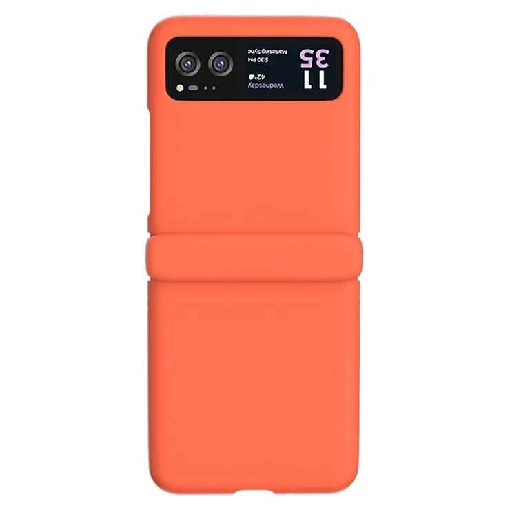 For Motorola Razr 40 5G Case Skin-Touch Hinge Protection Phone Cover - Orange