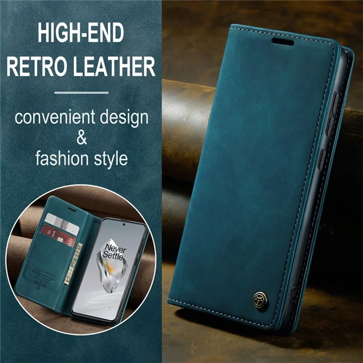 CASEME 013 Series For OnePlus 12 5G Case Business Style Card Slots Cell Phone Cover - Blue