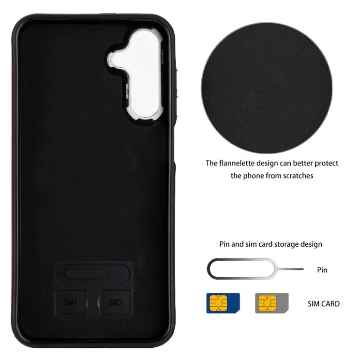 YB Leather Coating Series-4 for Samsung Galaxy A15 4G Phone Case with Card Slots Kickstand - Brown