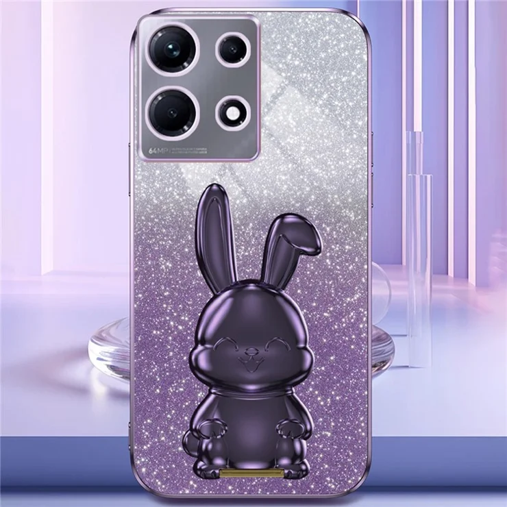 Protective Case for Infinix Note 30 4G Slim Phone Case Cute Rabbit Kickstand Cover - Purple