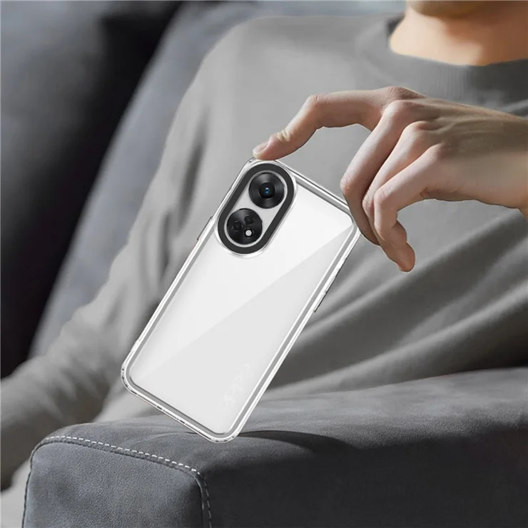 For Oppo Reno8 T 4G Clear PC+TPU Phone Case Anti-Scratch Phone Cover - Transparent Black
