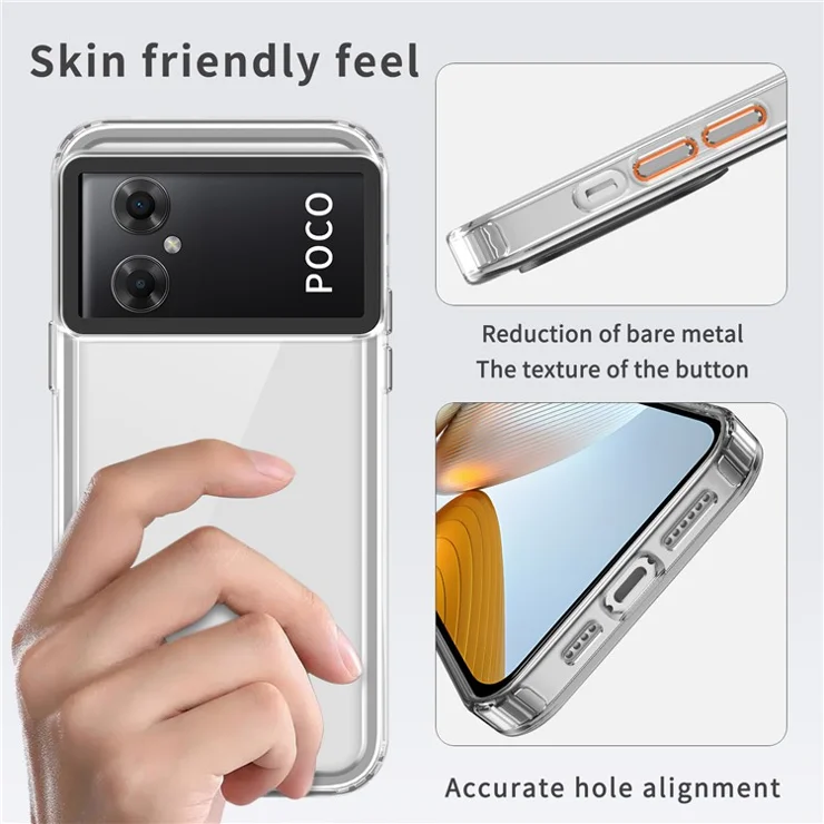 For Xiaomi Poco M5 4G / M4 5G Cases Anti-Drop PC+TPU Clear Phone Cover - Transparent Purple