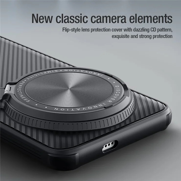 NILLKIN CamShield Prop Magnetic Series for Xiaomi 14 Ultra Case PC+TPU Phone Cover with Camera Cover / Kickstand - Green