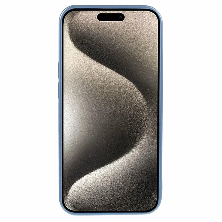 For iPhone 15 TPU Slim Case Rubberized Phone Cover with Lens Film Compatible with MagSafe - Baby Blue