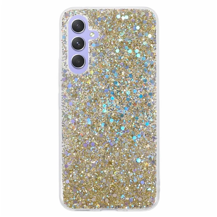 For Samsung Galaxy S23 FE TPU Case Glittery Scratch-proof Phone Cover - Gold